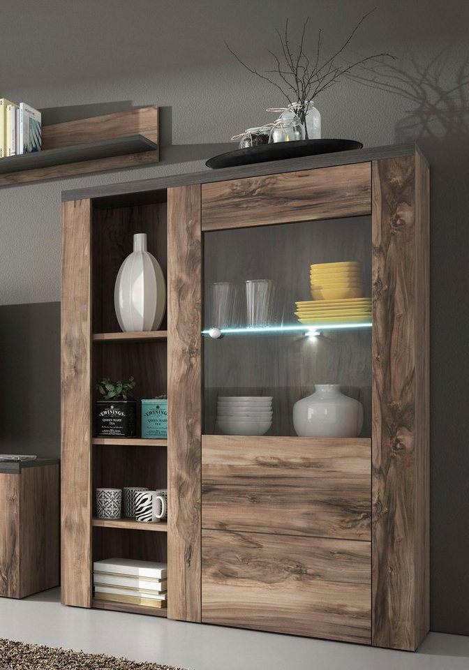 OTTO home Vitrine Larona, zeitlose Glasvitirne, Hochschrank Höhe 145 cm Stauraumvitrine mit dekorativer Rahmenoptik – Bild 2 von 5