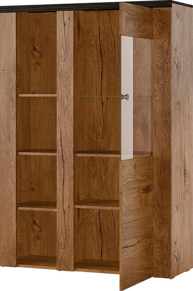 OTTO home Vitrine Larona, zeitlose Glasvitirne, Hochschrank Höhe 145 cm Stauraumvitrine mit dekorativer Rahmenoptik – Bild 4 von 5