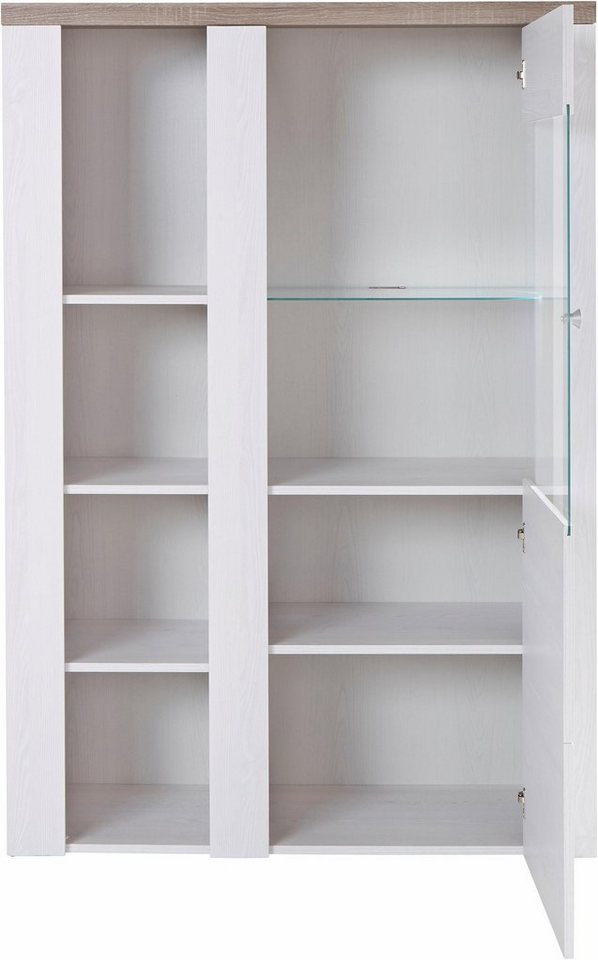 OTTO home Vitrine Larona, zeitlose Glasvitirne, Hochschrank Höhe 145 cm Stauraumvitrine mit dekorativer Rahmenoptik – Bild 3 von 5