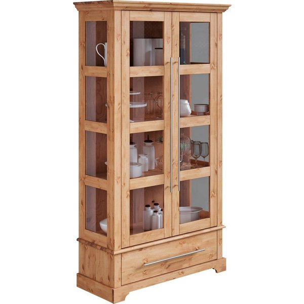 OTTO home Vitrine Melissa Höhe 169 cm, Breite 94 cm, 2-türig, Kiefer massiv, FSC®