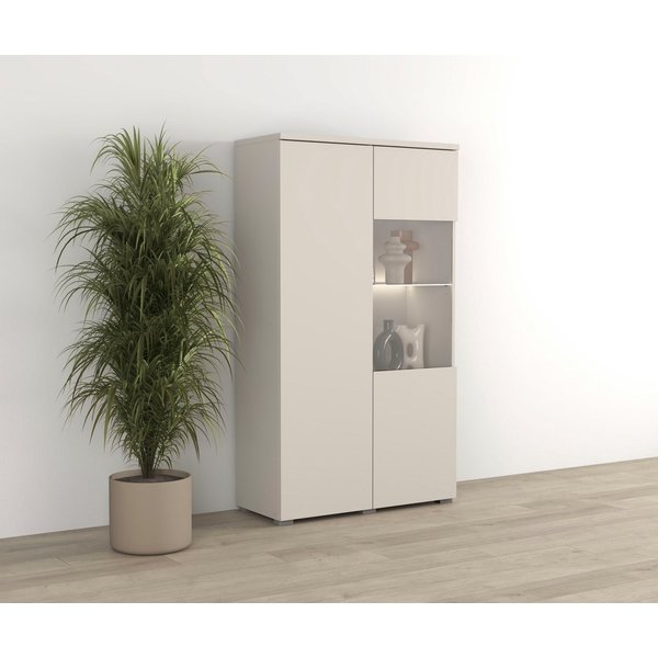 OTTO home Vitrine Modo, Breite 80 cm, moderner griffloser Vitrineschrank Vitrine mit viel Stauraum, Einlegeböden verstellbar, Glastür