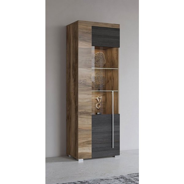 OTTO home Vitrine Roger,Höhe 160cm stilvolle Glasvitrine mit verstellbare Glasböden Standvitrine 1Trg, viel Stauraum, ohne Beleuchtung