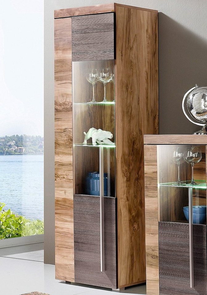 OTTO home Vitrine Roger,Höhe 160cm stilvolle Glasvitrine mit verstellbare Glasböden Standvitrine 1Trg, viel Stauraum, ohne Beleuchtung – Bild 4 von 5