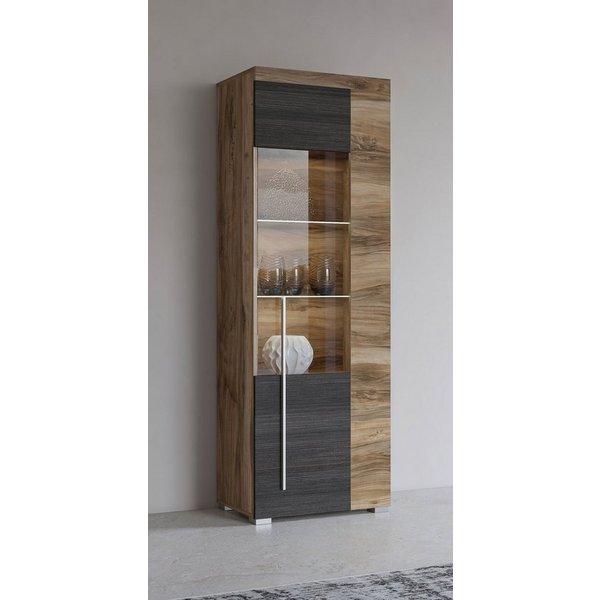 OTTO home Vitrine Roger,Höhe 160cm stilvolle Glasvitrine mit verstellbare Glasböden Standvitrine 1Trg, viel Stauraum, ohne Beleuchtung