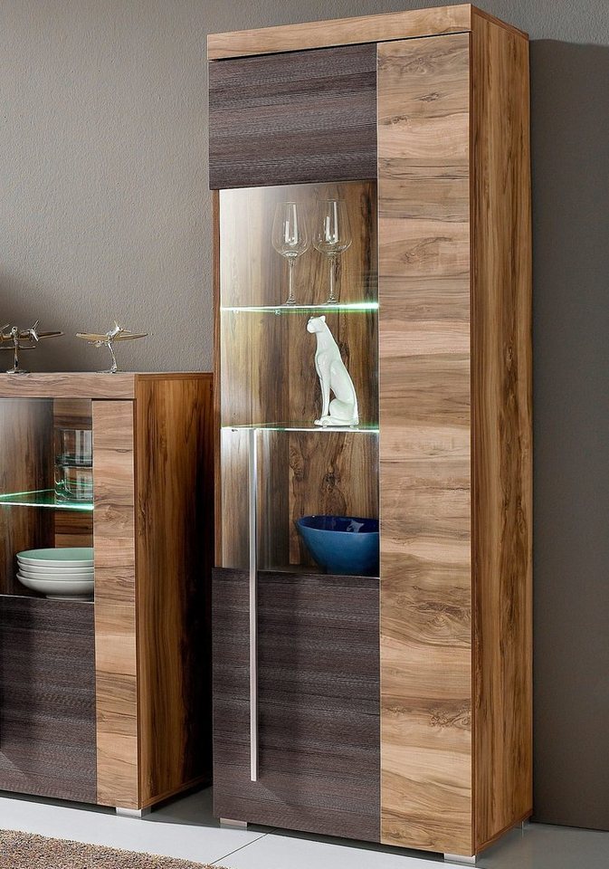 OTTO home Vitrine Roger,Höhe 160cm stilvolle Glasvitrine mit verstellbare Glasböden Standvitrine 1Trg, viel Stauraum, ohne Beleuchtung – Bild 4 von 5