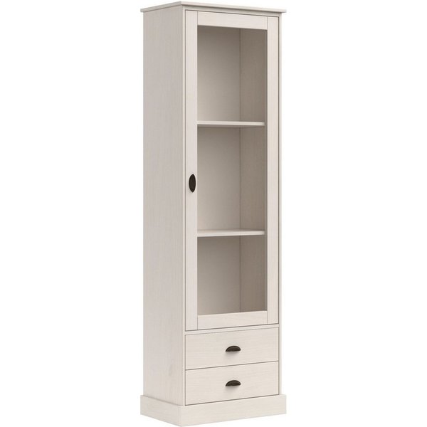 OTTO home Vitrine Schröder mit 1 Schiebetür, 2 Schubkästen, aus massivem Kiefernholz, Breite 55cm