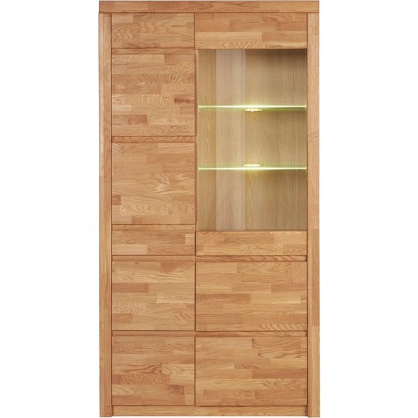 OTTO home Vitrine Silkeborg teilmassiv, schöne grifflose Optik