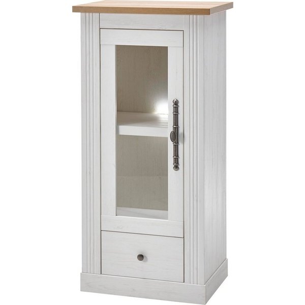 OTTO home Vitrine Westminster, Hochschrank im Landhausstil, Glasvitrine, Stauraumelement Metallgriffe, ausreichend Stauraum, in 2 Farben erhältlich