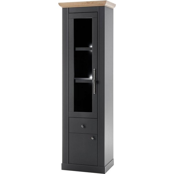 OTTO home Vitrine Westminster, Hochschrank im Landhausstil, Glasvitrine, Stauraumelement Metallgriffe, ausreichend Stauraum, in 2 Farben erhältlich