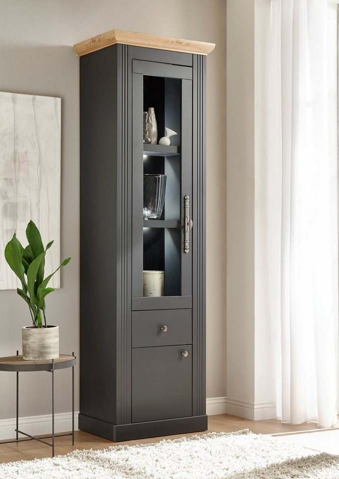 OTTO home Vitrine Westminster, Hochschrank im Landhausstil, Glasvitrine, Stauraumelement Metallgriffe, ausreichend Stauraum, in 2 Farben erhältlich – Bild 2 von 5
