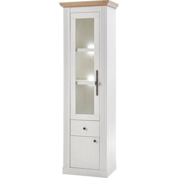 OTTO home Vitrine Westminster, Hochschrank im Landhausstil, Glasvitrine, Stauraumelement Metallgriffe, ausreichend Stauraum, in 2 Farben erhältlich