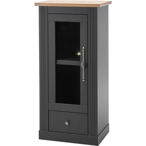 OTTO home Vitrine Westminster, Hochschrank im Landhausstil, Glasvitrine, Stauraumelement Metallgriffe, ausreichend Stauraum, in 2 Farben erhältlich