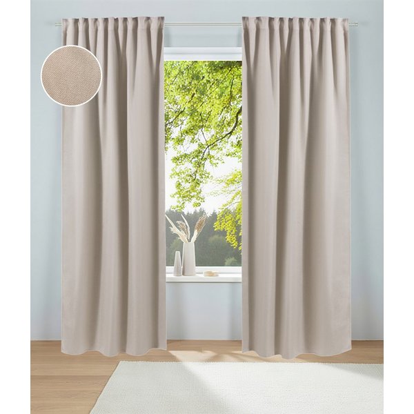 OTTO home Vorhang "Alcide", 1 Stück, Blickdicht, Multifunktionsband (1 St), Multifunktionsband, blickdicht, Polyester, Multifunktionsband, Pflegeleicht, Modern,