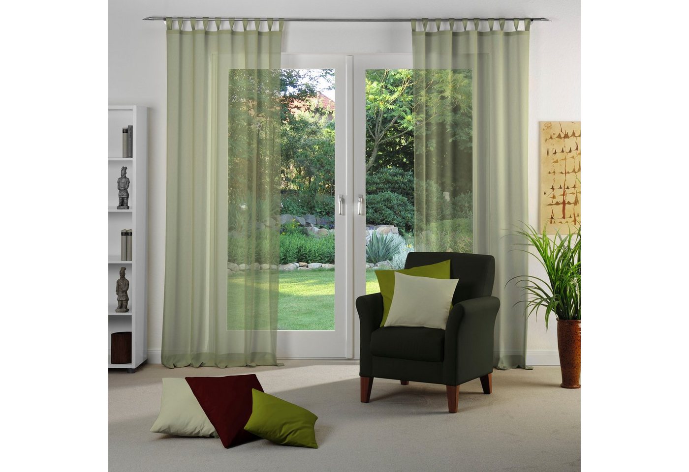 OTTO home Vorhang Elby 1 (1 St), Schlaufen, halbtransparent, Jacquard, transparent, basic, monochrom, bis 295 cm Länge – Bild 2 von 5