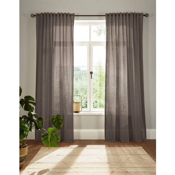 OTTO home Vorhang Elby 2 (1 St), Multifunktionsband, halbtransparent, Jacquard, basic, transparent, monochrom, bis 295 cm Länge