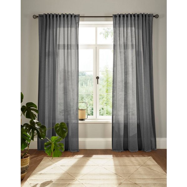 OTTO home Vorhang Elby 2 (1 St), Multifunktionsband, halbtransparent, Jacquard, basic, transparent, monochrom, bis 295 cm Länge