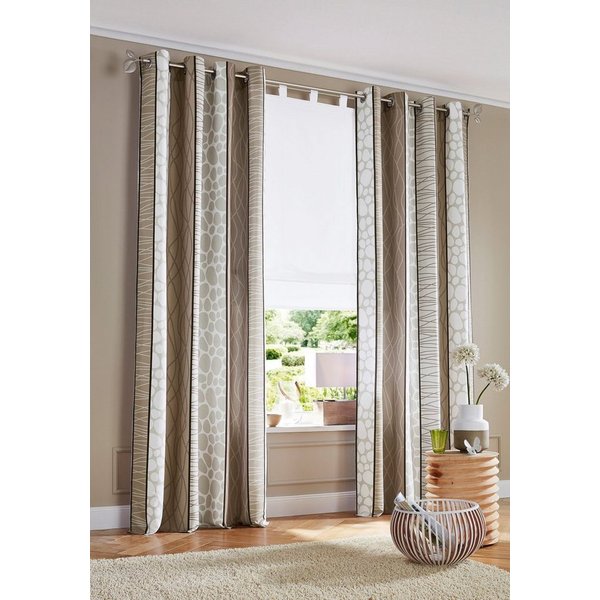 OTTO home Vorhang Gosen (2 St), Ösen, blickdicht, Microfaser, Gardine, 2-er Set, Fertiggardine, Längsstreifen