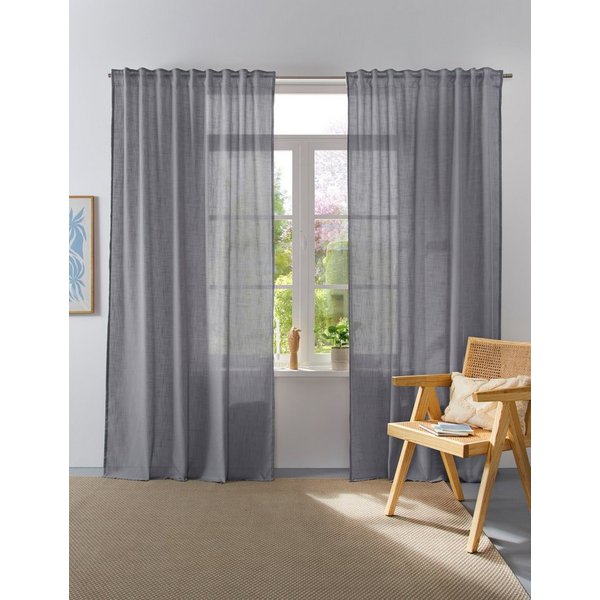 OTTO home Vorhang Linsdorf, 1 Stück, halbtransparent, Leinenstruktur (1 St), Multifunktionsband, halbtransparent, Leinenstruktur, halbtransparent