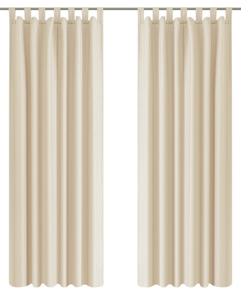 OTTO home Vorhang Parry, Schlaufen, 2er Set, blickdicht, Topseller (2 St), Schlaufen, blickdicht, Polyester, 2-er Set, blickdicht, monochrom, basic – Bild 2 von 5