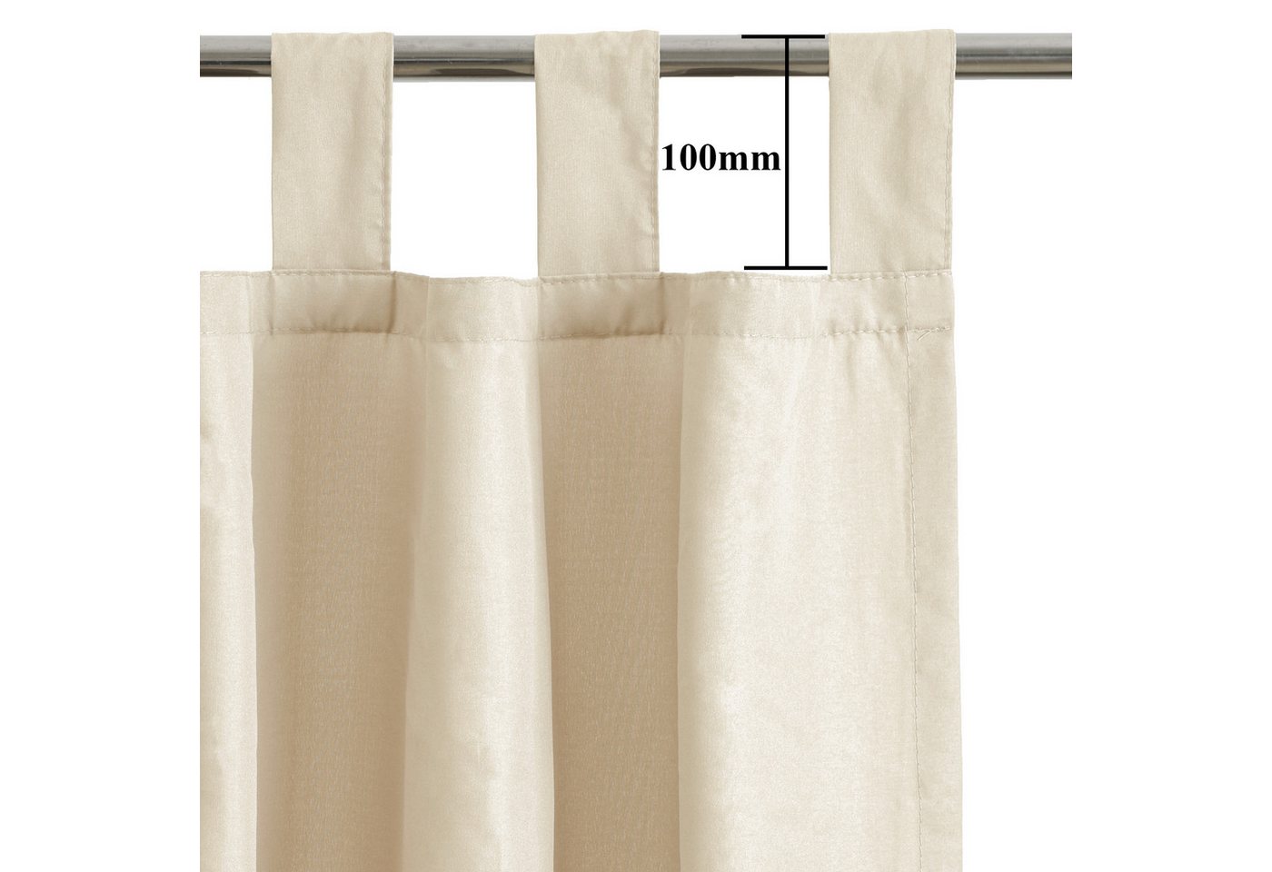OTTO home Vorhang Parry, Schlaufen, 2er Set, blickdicht, Topseller (2 St), Schlaufen, blickdicht, Polyester, 2-er Set, blickdicht, monochrom, basic – Bild 4 von 5