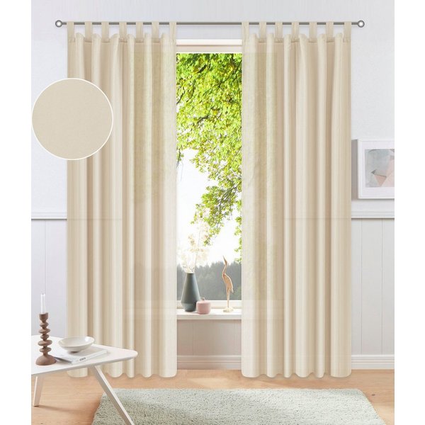 OTTO home Vorhang Parry, Schlaufen, 2er Set, blickdicht, Topseller (2 St), Schlaufen, blickdicht, Polyester, 2-er Set, blickdicht, monochrom, basic
