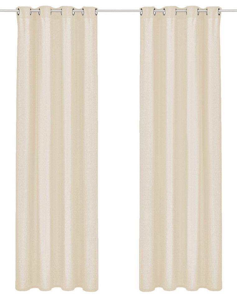 OTTO home Vorhang Parry, Ösen, 2er Set, blickdicht, Topseller (2 St), Ösen, blickdicht, Polyester, 2-er Set, blickdicht, monochrom, basic – Bild 2 von 5