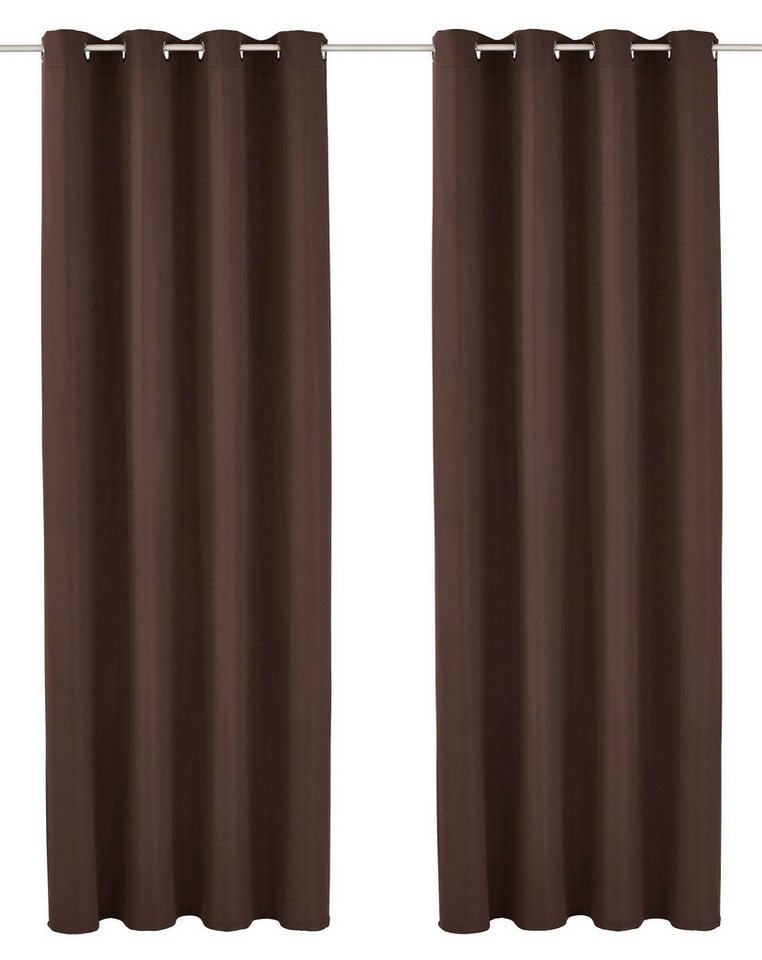 OTTO home Vorhang Parry, Ösen, 2er Set, blickdicht, Topseller (2 St), Ösen, blickdicht, Polyester, 2-er Set, blickdicht, monochrom, basic – Bild 2 von 5