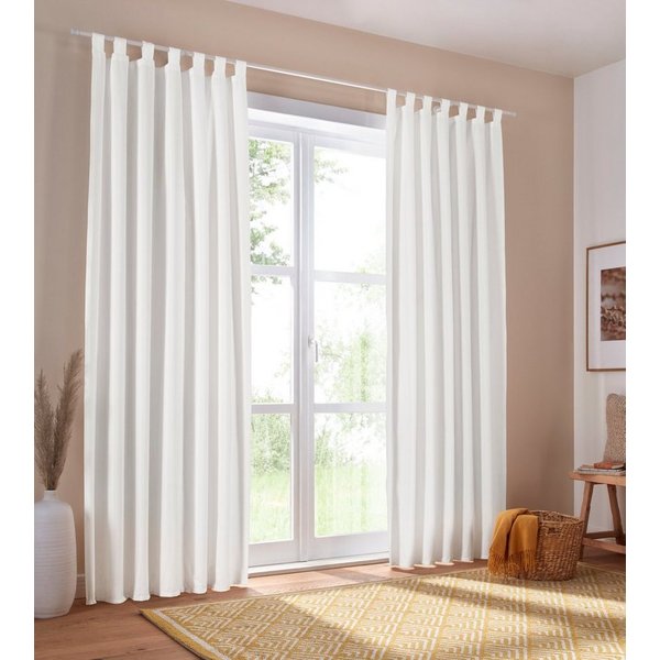 OTTO home Vorhang Parry, Schlaufen, 2er Set, blickdicht, Topseller (2 St), Schlaufen, blickdicht, Polyester, 2-er Set, blickdicht, monochrom, basic