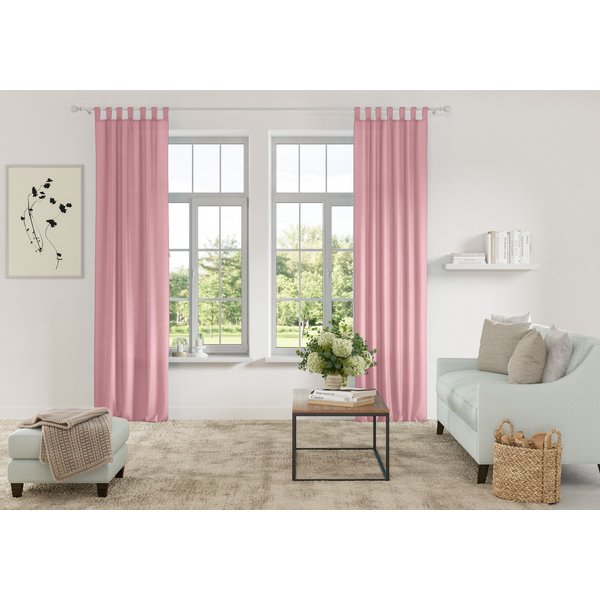 OTTO home Vorhang Parry, Schlaufen, 2er Set, blickdicht, Topseller (2 St), Schlaufen, blickdicht, Polyester, 2-er Set, blickdicht, monochrom, basic