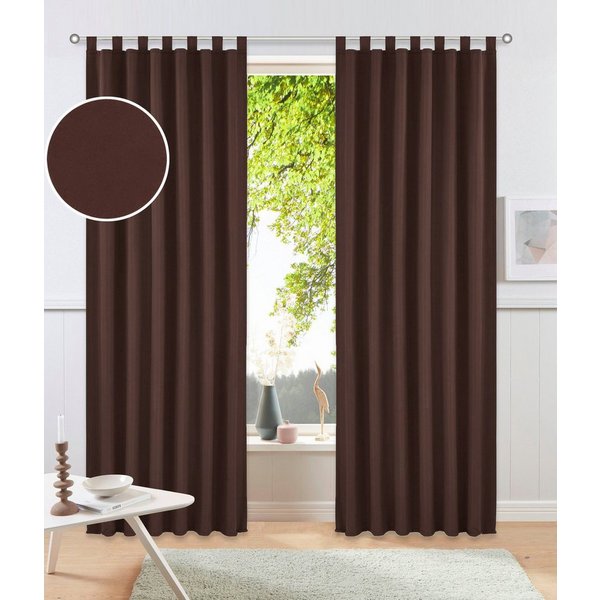 OTTO home Vorhang Parry, Schlaufen, 2er Set, blickdicht, Topseller (2 St), Schlaufen, blickdicht, Polyester, 2-er Set, blickdicht, monochrom, basic