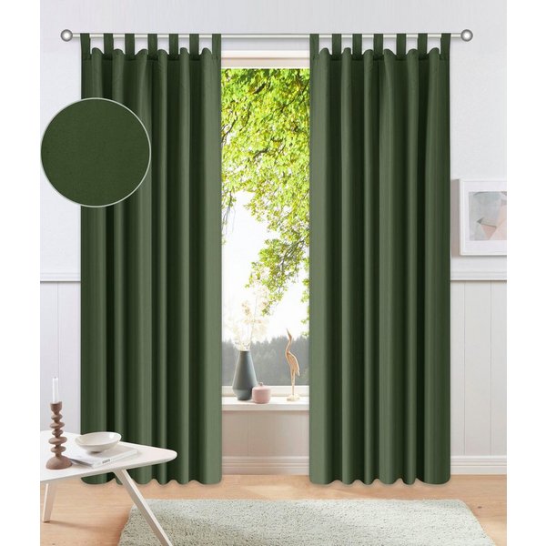 OTTO home Vorhang Parry, Schlaufen, 2er Set, blickdicht, Topseller (2 St), Schlaufen, blickdicht, Polyester, 2-er Set, blickdicht, monochrom, basic