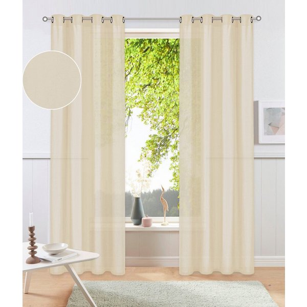 OTTO home Vorhang Parry, Ösen, 2er Set, blickdicht, Topseller (2 St), Ösen, blickdicht, Polyester, 2-er Set, blickdicht, monochrom, basic