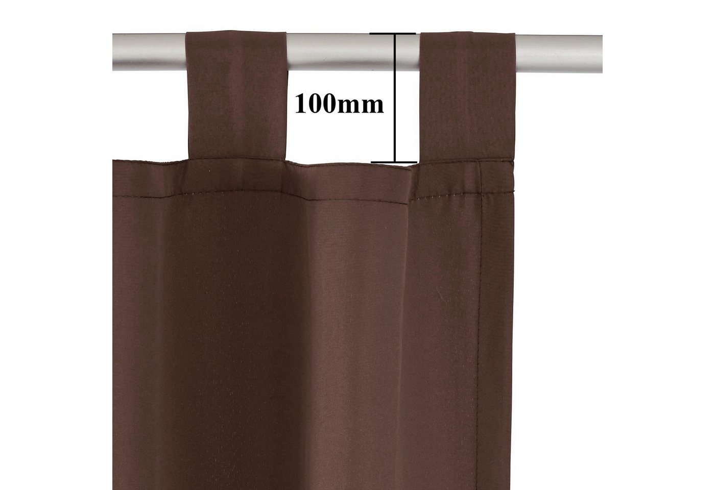 OTTO home Vorhang Parry, Schlaufen, 2er Set, blickdicht, Topseller (2 St), Schlaufen, blickdicht, Polyester, 2-er Set, blickdicht, monochrom, basic – Bild 4 von 5