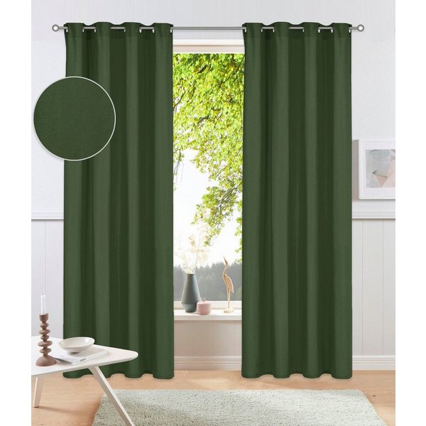 OTTO home Vorhang Parry, Ösen, 2er Set, blickdicht, Topseller (2 St), Ösen, blickdicht, Polyester, 2-er Set, blickdicht, monochrom, basic