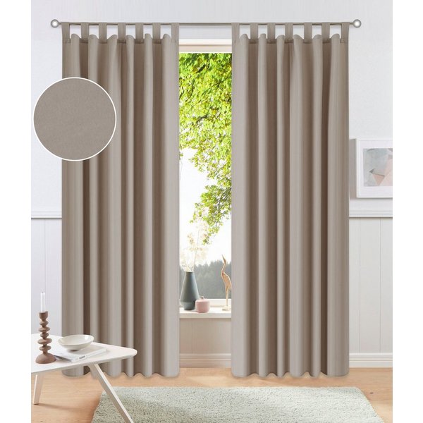 OTTO home Vorhang Parry, Schlaufen, 2er Set, blickdicht, Topseller (2 St), Schlaufen, blickdicht, Polyester, 2-er Set, blickdicht, monochrom, basic