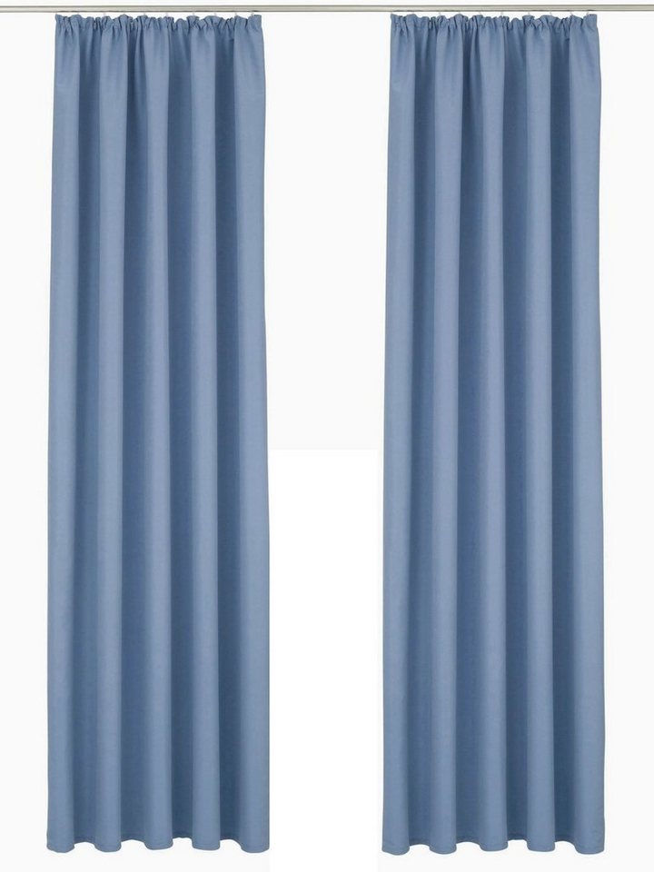 OTTO home Vorhang Parry mit Kräuselband, 2er Set, blickdicht, Topseller (2 St), Kräuselband, blickdicht, Polyester, 2-er Set, blickdicht, monochrom, basic, einf – Bild 2 von 5