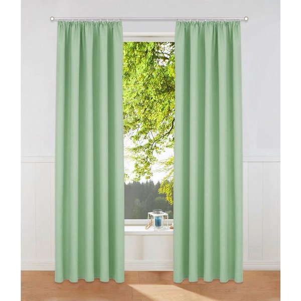 OTTO home Vorhang Parry mit Kräuselband, 2er Set, blickdicht, Topseller (2 St), Kräuselband, blickdicht, Polyester, 2-er Set, blickdicht, monochrom, basic, einf