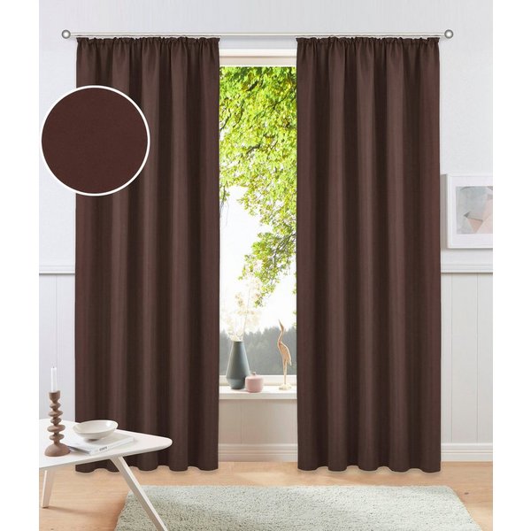 OTTO home Vorhang Parry mit Kräuselband, 2er Set, blickdicht, Topseller (2 St), Kräuselband, blickdicht, Polyester, 2-er Set, blickdicht, monochrom, basic, einf