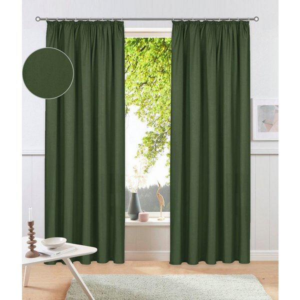 OTTO home Vorhang Parry mit Kräuselband, 2er Set, blickdicht, Topseller (2 St), Kräuselband, blickdicht, Polyester, 2-er Set, blickdicht, monochrom, basic, einf