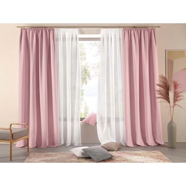 OTTO home Vorhang Parry mit Kräuselband, 2er Set, blickdicht, Topseller (2 St), Kräuselband, blickdicht, Polyester, 2-er Set, blickdicht, monochrom, basic, einf