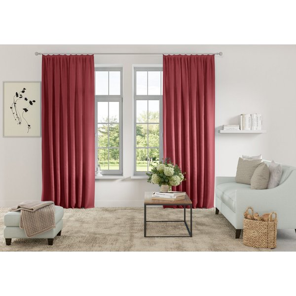OTTO home Vorhang Parry mit Kräuselband, 2er Set, blickdicht, Topseller (2 St), Kräuselband, blickdicht, Polyester, 2-er Set, blickdicht, monochrom, basic, einf