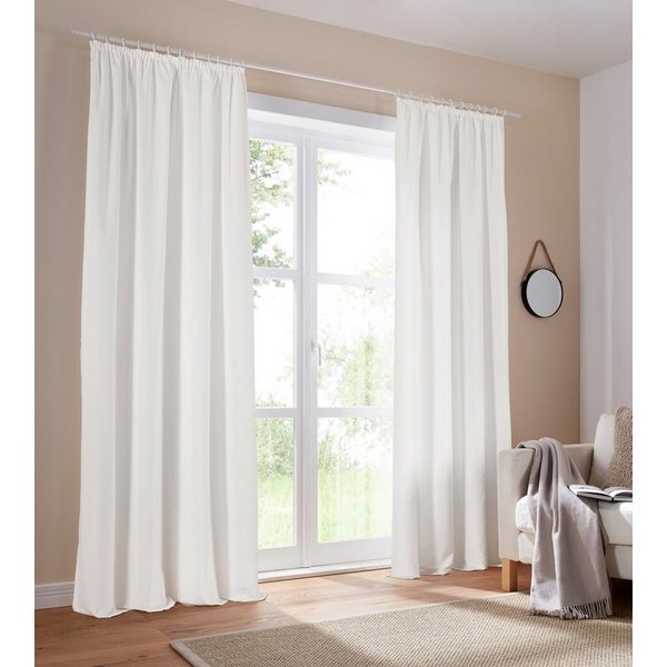 OTTO home Vorhang Parry mit Kräuselband, 2er Set, blickdicht, Topseller (2 St), Kräuselband, blickdicht, Polyester, 2-er Set, blickdicht, monochrom, basic, einf