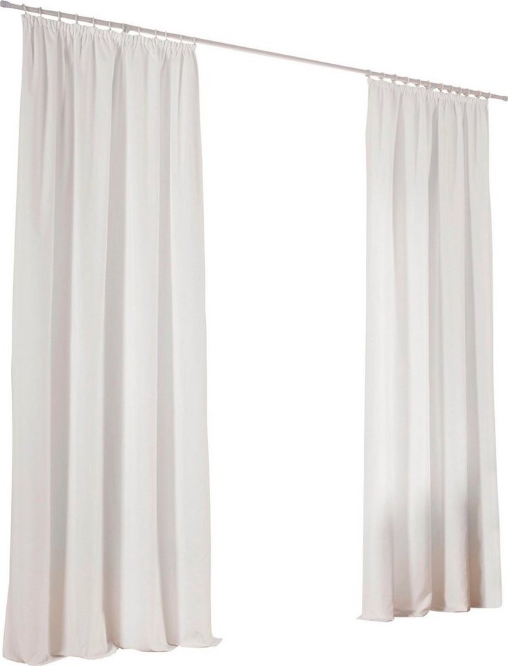 OTTO home Vorhang Parry mit Kräuselband, 2er Set, blickdicht, Topseller (2 St), Kräuselband, blickdicht, Polyester, 2-er Set, blickdicht, monochrom, basic, einf – Bild 2 von 5