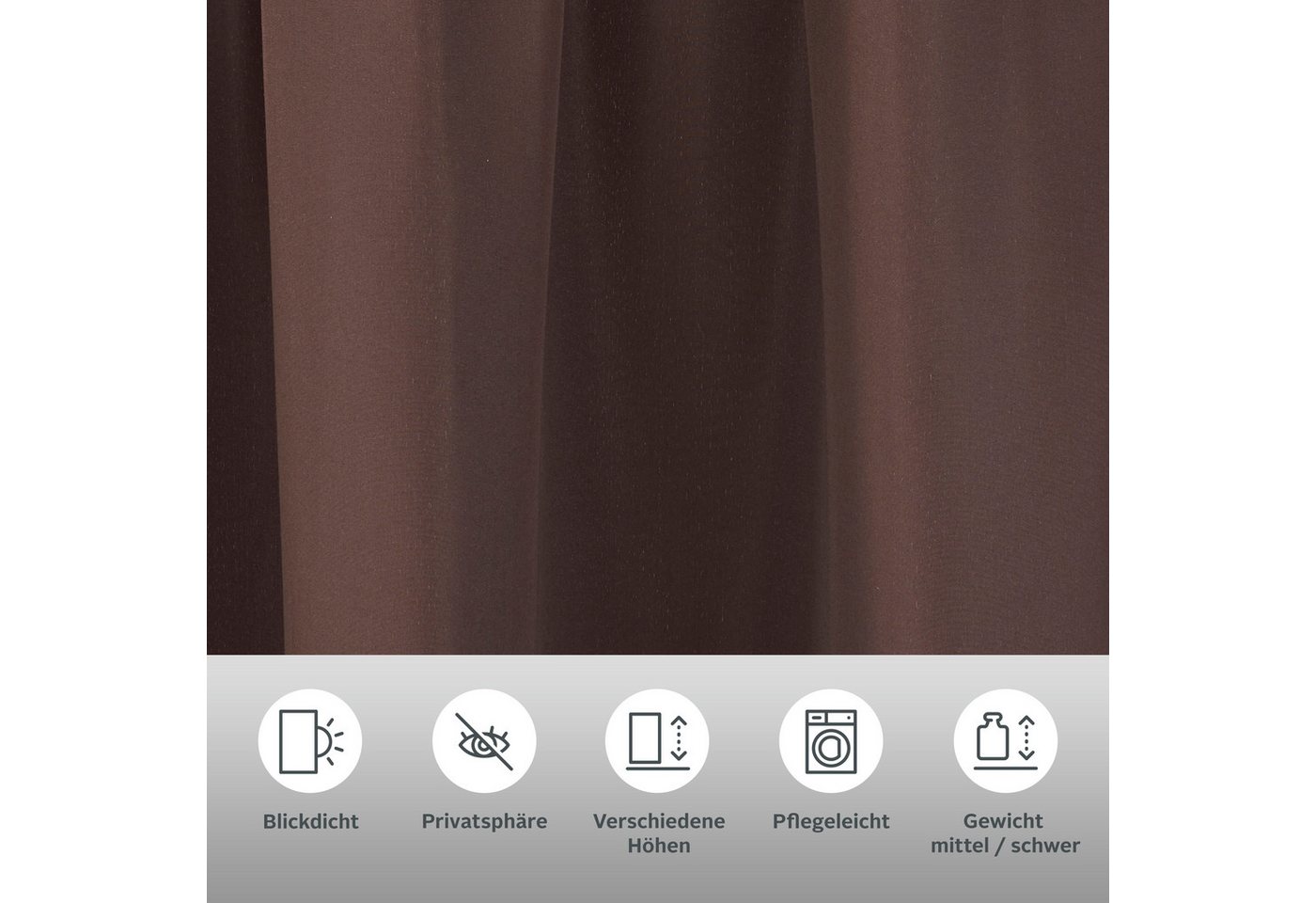 OTTO home Vorhang Raja, Gardinen mit Kräuselband, blickdicht, Wohnzimmer, Topseller! (2 St), Kräuselband, blickdicht, Polyester, 2er-Set, Bestseller, einfarbig, – Bild 3 von 5