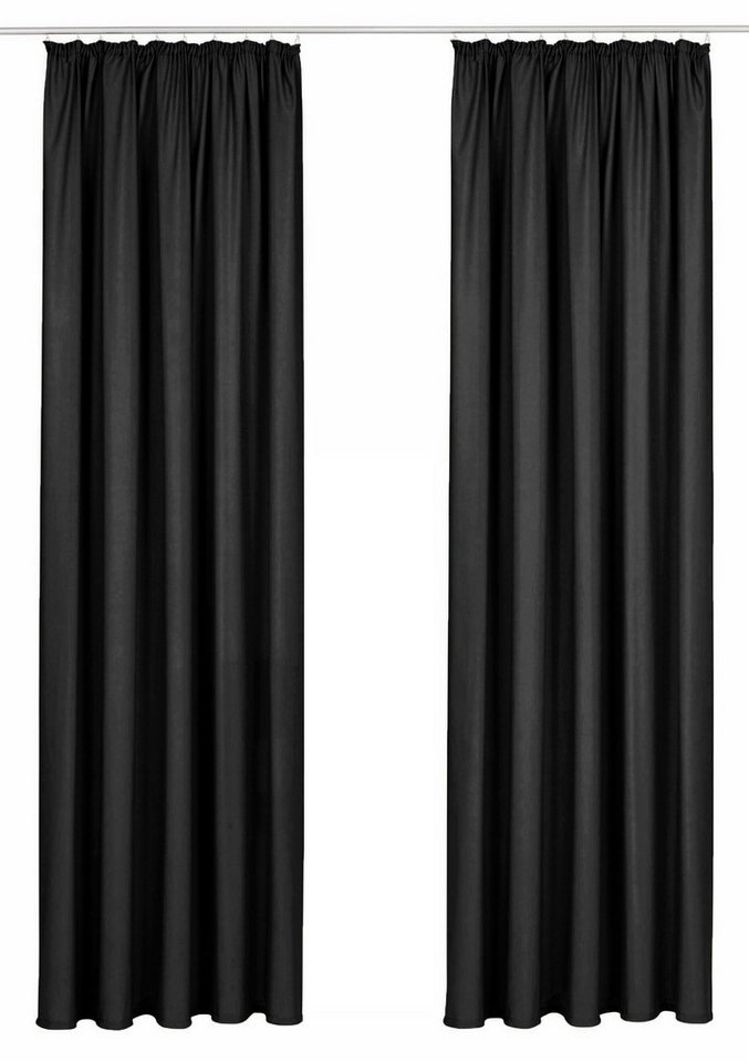 OTTO home Vorhang Raja, Gardinen mit Kräuselband, blickdicht, Wohnzimmer, Topseller! (2 St), Kräuselband, blickdicht, Polyester, 2er-Set, Bestseller, einfarbig, – Bild 3 von 5