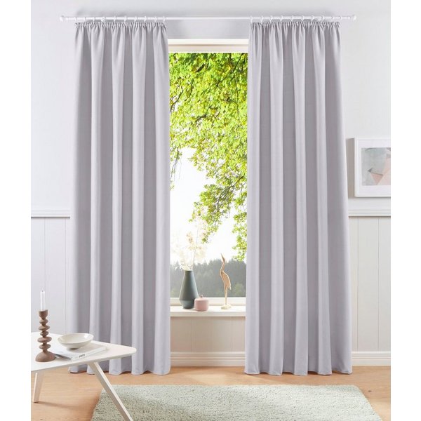 OTTO home Vorhang Raja, Gardinen mit Kräuselband, blickdicht, Wohnzimmer, Topseller! (2 St), Kräuselband, blickdicht, Polyester, 2er-Set, Bestseller, einfarbig,