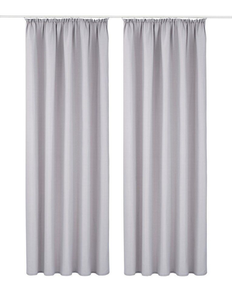 OTTO home Vorhang Raja, Gardinen mit Kräuselband, blickdicht, Wohnzimmer, Topseller! (2 St), Kräuselband, blickdicht, Polyester, 2er-Set, Bestseller, einfarbig, – Bild 2 von 5