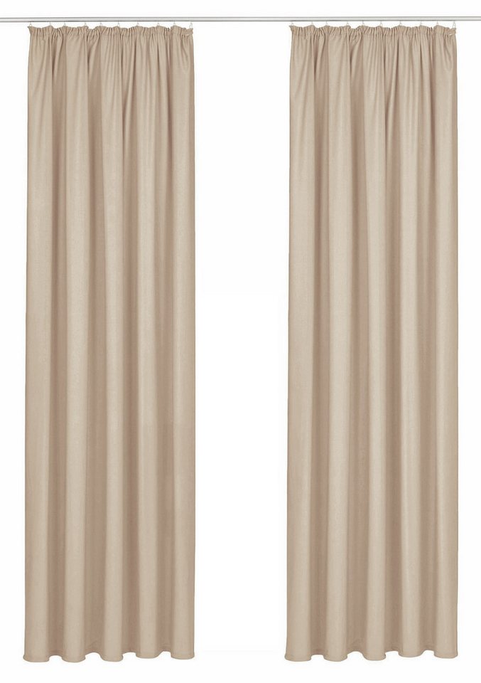 OTTO home Vorhang Raja, Gardinen mit Kräuselband, blickdicht, Wohnzimmer, Topseller! (2 St), Kräuselband, blickdicht, Polyester, 2er-Set, Bestseller, einfarbig, – Bild 2 von 5