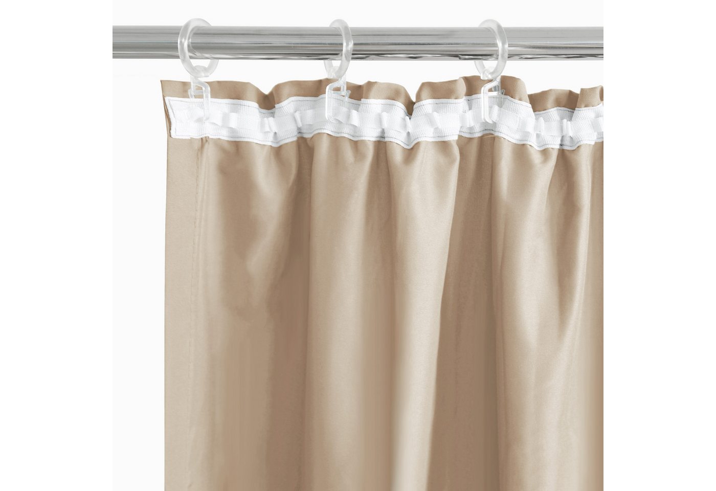 OTTO home Vorhang Raja, Gardinen mit Kräuselband, blickdicht, Wohnzimmer, Topseller! (2 St), Kräuselband, blickdicht, Polyester, 2er-Set, Bestseller, einfarbig, – Bild 5 von 5