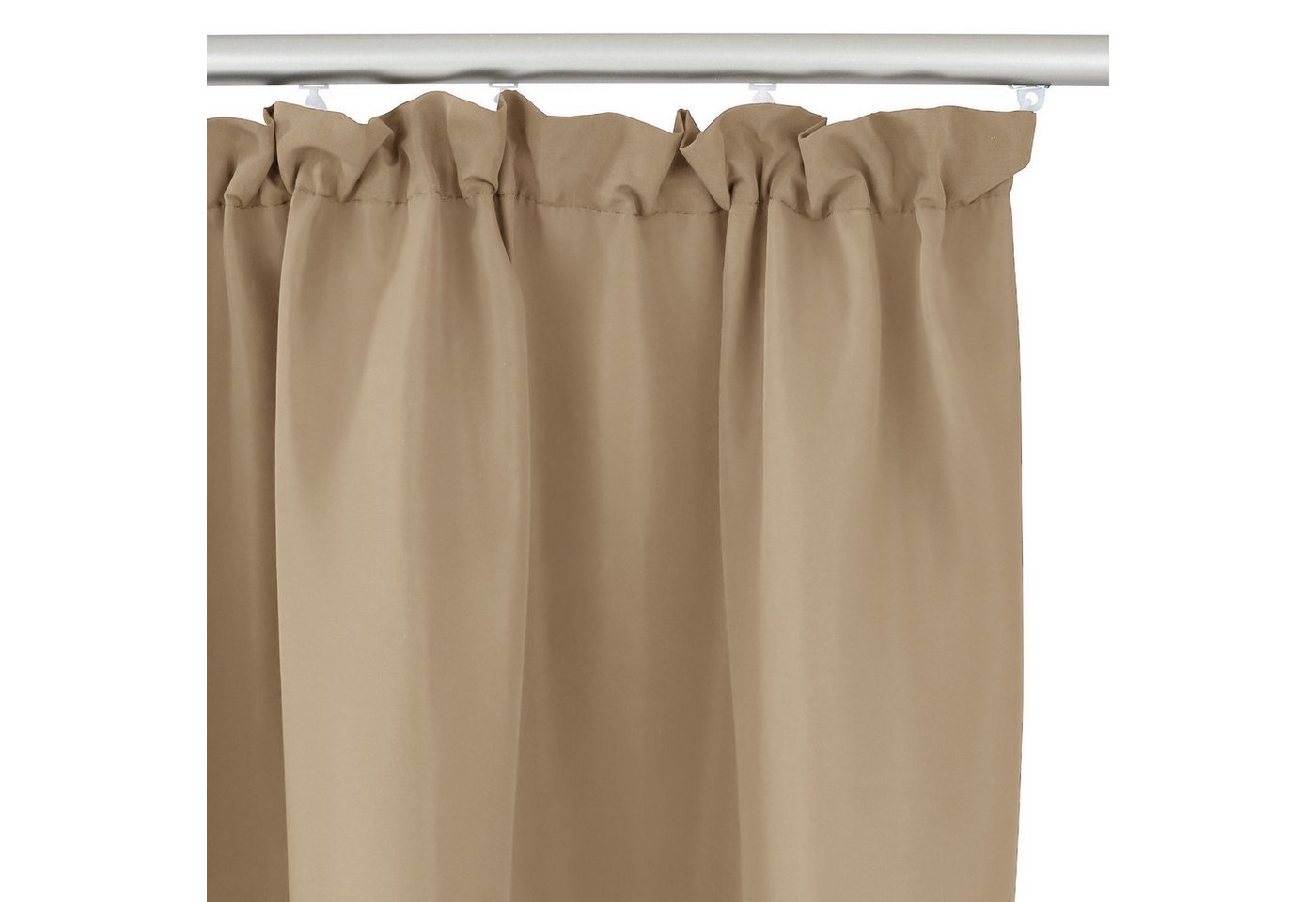 OTTO home Vorhang Raja, Gardinen mit Kräuselband, blickdicht, Wohnzimmer, Topseller! (2 St), Kräuselband, blickdicht, Polyester, 2er-Set, Bestseller, einfarbig, – Bild 5 von 5